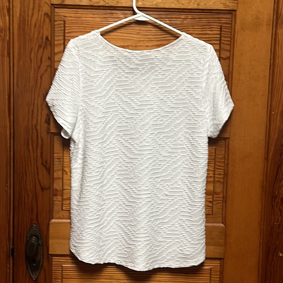 Allison Daily White textured blouse size Large - Picture 2 of 5